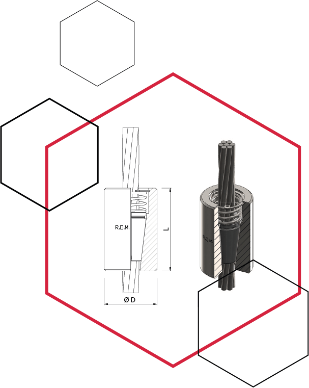 Morsetto perti tiranti automatico con seeger